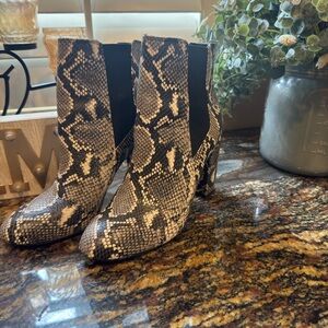 Women's Snake Print Ankle Boots